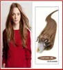 Whole 08gs 200Slot 14quot 24quot Micro ringsloop Indian remy Human Hair Extensions hair extention 8 light brown7956582