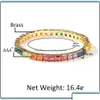 Tennis Tennis Bracelets Jewelry 5Mm Square Diamond Bangle Bracelet Colorf Cubic Zirconia For Men Women Hip Hop 14-18Cm Drop Delivery 2 Dhcnr