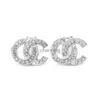 Stud CHANNEL Letter Earrings Studs Women Simple Designer Rhinestone Ear Jewelry Lucky Gold White K Color 925 240306