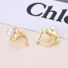 Anziw French Vintage Hoops 7mm Freshwater Pearl Earrings Silver 925 Sterling Earring Wedding Jewelry for Women Gifts 240301