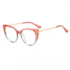 Sunglasses Frames Tr90 Metal Material Glasses For Women Anti Blue Light Cat Eye Style Eyeglasses Full Rime Fresh And Sweet Frame