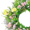 Flores decorativas grinalda de flores primavera porta artificial decorações de verão para casa casamento fazenda decoração do feriado