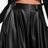 Skirts Vintage Faux Matte Leather Flare Midi Skirt Women Elegant High Waist A-Line Drape Pleated Maxi PU Custom