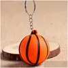 Key Rings 20 Pieces/Lot Basketball Pu Keychain Toys Fashion Sports Item Key Chains Jewelry Gift For Boys And Girls Charm Pendant Drop Dhbnh