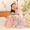 2024 Flower Skirt Couple Rabbit Plush Toy Long Eared Rabbit Doll Grab Machine Doll