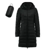 Женские куртки, хлопковые пуховые пальто для женщин, ветрозащитное зимнее пальто с утеплителем из переработанных материалов, тонкая теплая стеганая женская верхняя одежда с длинным капюшоном