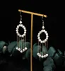 Dangle Chandelier Pérola Brincos Para Mulheres Pedras Preciosas Jóias Chinês Vintage Natural Amuletos Frisado Charme Branco Moda 925 Silv6254707