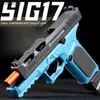 Gun Toys Sig17 Pistol Shell Throwing Continuous Firing Blowback Soft Bullet Gun Empty Hanging Childrens Toy Boys Birthday Present YQ240307