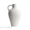 Ceramic Vase Matte Handmade Crafts Flower Arrangement Hydroponics Accessories Vintage White Home Decor 240306