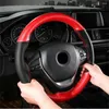 Steering Wheel Covers Sports Carbon Fiber Lether Case Car Protector Hand Braiding Sewing Handle Cover