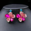 Ensemble de boucles d'oreilles et collier, bijoux classiques, mode de mariage pour femmes, fleur en émail coloré avec accessoire de boucle d'oreille