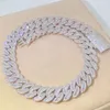 Ysyh jóias luxo hip hop 18mm gelado para fora prata esterlina masculino correntes colar diamante vvs1 moissanite cubana link chain