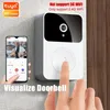 Campainha de vídeo com câmera, câmera de segurança doméstica inteligente, suporte para alarme de detecção de movimento de áudio bidirecional, bateria recarregável dentro da campainha