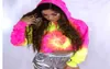 Femmes Mode Tie Dye Imprimer À Capuche Sweats Courts Sexy À Manches Longues Pull Casual Sport Crop Top Manteau Veste Automne New3327109