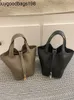 Designer Bag Picotins Handbags Handmade Wax Thread Sewn Imported Tc Cowhide Vegetable Basket Bag 2024 New Large Capacity Versatile Portable Bucket
