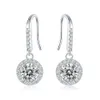 1 Carat Moissanite Def Oreing Bringle 18K Gold plaqué 925 boucles d'oreilles en argent pour femmes