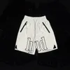 Shorts masculinos de grife reflexivos letras cinza logotipo impressão zip bolso casual masculino solto ajuste vintage esportes cordão shorts