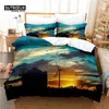 Bedding Sets Sunset Set 3Pcs Duvet Cover Soft Comfortable Breathable For Bedroom Guest Room Decor