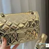 Sac de designer Femmes épaule miroir peinture sacs à rabat en or véritable cuir diamant treillis matelassé sacs à bandoulière en cuir de veau sacs à main portefeuille