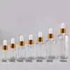 5ml 10ml 15ml 20ml 30ml 50ml 100ml Glass Dropperボトルクリアエッセンシャルオイルボトル空の香水ディスカー240229