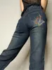 Kvinnors jeans y2k American Fashion Retro Fjäril