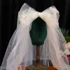 Bruiloft haar sieraden Koreaanse stijl bruiloft sluier grote bowknot bruid sluiers bruiloft haaraccessoires dames accessoires