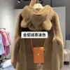 Autunno Inverno Nuovo Haining Pelliccia di visone medio Cappotto di peluche Con cappuccio da donna Orecchie carine Sciolti e caldi 968264