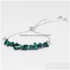 Catena Naturale Chip Pietra Bracciale con perline Ametista Citrino Malachite Pietra preziosa Irregar Crush Braccialetti regolabili Gioielli da donna Drop De Dhvm9