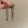 Boucles d'oreilles pendantes, bijoux modernes, aiguille en argent 925, tendance B avec chaîne, accessoires cadeaux pour femmes et filles, 2024