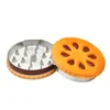 Cookie Metal Grinder Orange Shape 55mm Biscuit Herb Grinder Crusher 2 Layer Dried Flowers Herbs Home Funny Gift for Men