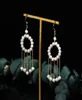 Dangle Chandelier Pérola Brincos Para Mulheres Pedras Preciosas Jóias Chinês Vintage Natural Amuletos Frisado Charme Branco Moda 925 Silv9988121