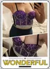 Summer Crop Top Women Sexy Rivet Diamond Corset Woman Clothing Blusas Push Up Bustier Club Bra Camis Handmade Ladies Tank Tops 240229