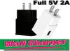 USB Fast Wall Charger Full 5V 2A AC Travel Home Charger Adapter US EU Plug för Universal Smartphone Android Phone White Black Colo8466668