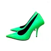 Dress Shoes Pointed Autumn Net Red Ins Fluorescent Green Sexy High Heels Thin White Single Female Spot Wholesale