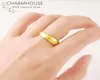 Wedding Rings Charmhouse Gold Color for Women Band Pure GP Round Finger Ring Size 678 Fashion Jewelry Anillo Bague Gift5953937