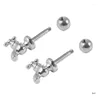 Stud Earrings Stainless Steel Water Faucet Tap Studs With Drop Chain Pendant Ear For Stylish Individuals