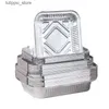 벤토 박스 알루미늄 호일 트레이와 덮개 알루미늄 호일 도시락 상자 주방 요리 용품 L240307