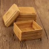 Natural Bamboo Dish Box Bamboos Soaps Tray Holder Storage Soap Rack Plate Boxs Container For Bath Shower Bathroom