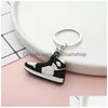 Keychains & Lanyards 6 Colors Designer Mini Sile Sneakers Keychains Men Women Kids Key Ring Gift Shoes Keychain Handbag Chain Basketb Dhvcg