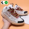 Luxe curb sneakers Designer Geklede schoenen voor heren buitengewone Casual sneaker mesh geweven heren platformschoen met veters Roze dames leren nappa kalfsleren sneakers