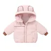 Пуховое пальто, зимняя корейская версия для девочек, свободная и милая утолщенная теплая короткая хлопковая одежда для детей 0–6 лет