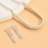 Bridal Wedding choker Necklace Earrings Jewelry Set Claw Zircon clavicle Rhinestone collarbone claviculate Necklaces Fashion Women bridesmaid photography ACC