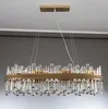 Kroonluchters Moderne Led Kristallen Kroonluchter Voor Eetkamer Creatief Ontwerp Luxe Home Decor Gouden Lamp Ovale Lichtarmatuur