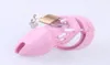 Розовое силиконовое мужское устройство, клетки для члена cb6000s, мужской замок девственности, размер 5, включает кольцо пениса, замок / ремень, секс-игрушки Y190706026570152