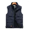 Jaktjackor GL Summer Mesh Thin Multi-Pocket Vest Mens Storlek 7xl Manlig Casual ärmlös jacka blixtlåsfickor Reporterpografi midja