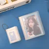 Keychains 1st Transparent Glitter Card Holder Key Ring Female Portable Mini Po Sticker 3 Inch 2 Small Keychain