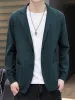 Jaquetas masculinas de malha terno jaqueta primavera verão solto casual cinza blazers masculino manga longa negócios casual preto casaco terno masculino 3xl