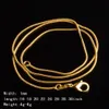 Chains 1Mm 18K Gold Plated Snake Chains 16-30 Inch Golden Smooth Lobster Clasp Necklace For Women Ladies Fashion Jewelry In Bk Drop De Dhh6G