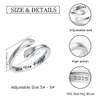 Sterling zilveren verstelbare paar knuffel ring voor vrouwen heren trouwring wrap rond hand ring sieraden voor tienermeisjes maten 5-9 240306