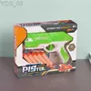 Gun Toys Children Bullet Toy Pistolet Podręcznik pistoletu pistolet pistolet kolorowy kolorowy plastikowy model strzału z pudełkiem chłopcy prezent urodzinowy YQ240307